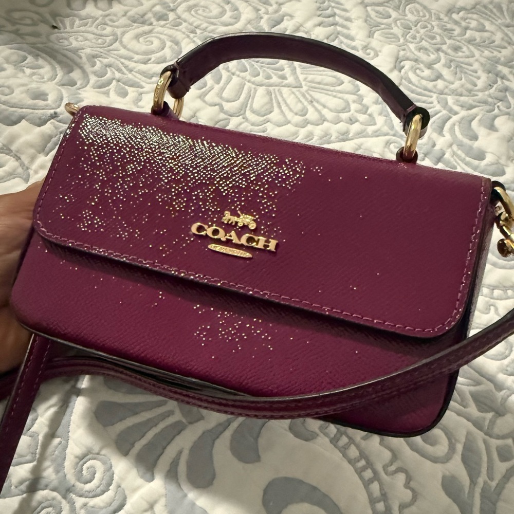 Coach Purple Crossbody Bag with Gold Hardware